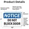 Signmission Do Not Block Door, 10 in W x Rectangle, Vinyl Decal OS-2PACK-NS-D-710-L-15414 - alternate 3